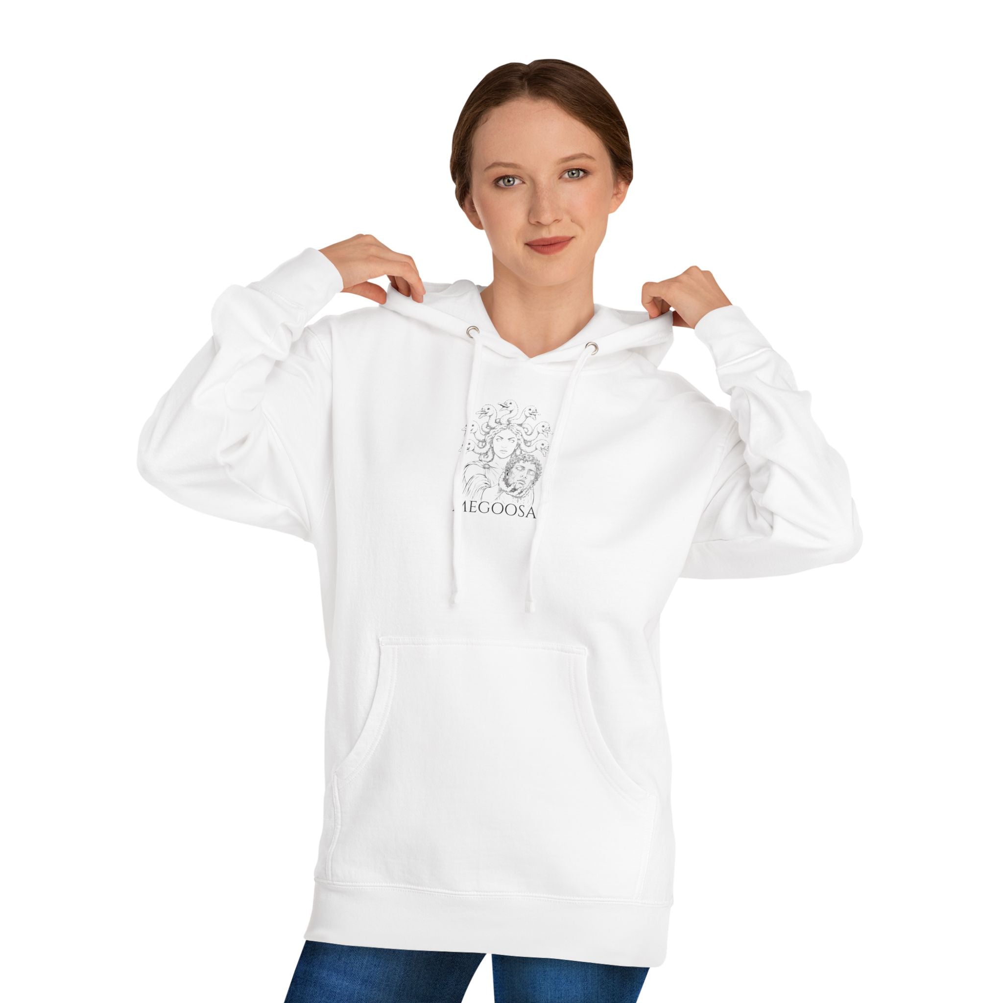 Unisex Hooded Sweatshirt (White / Pink)