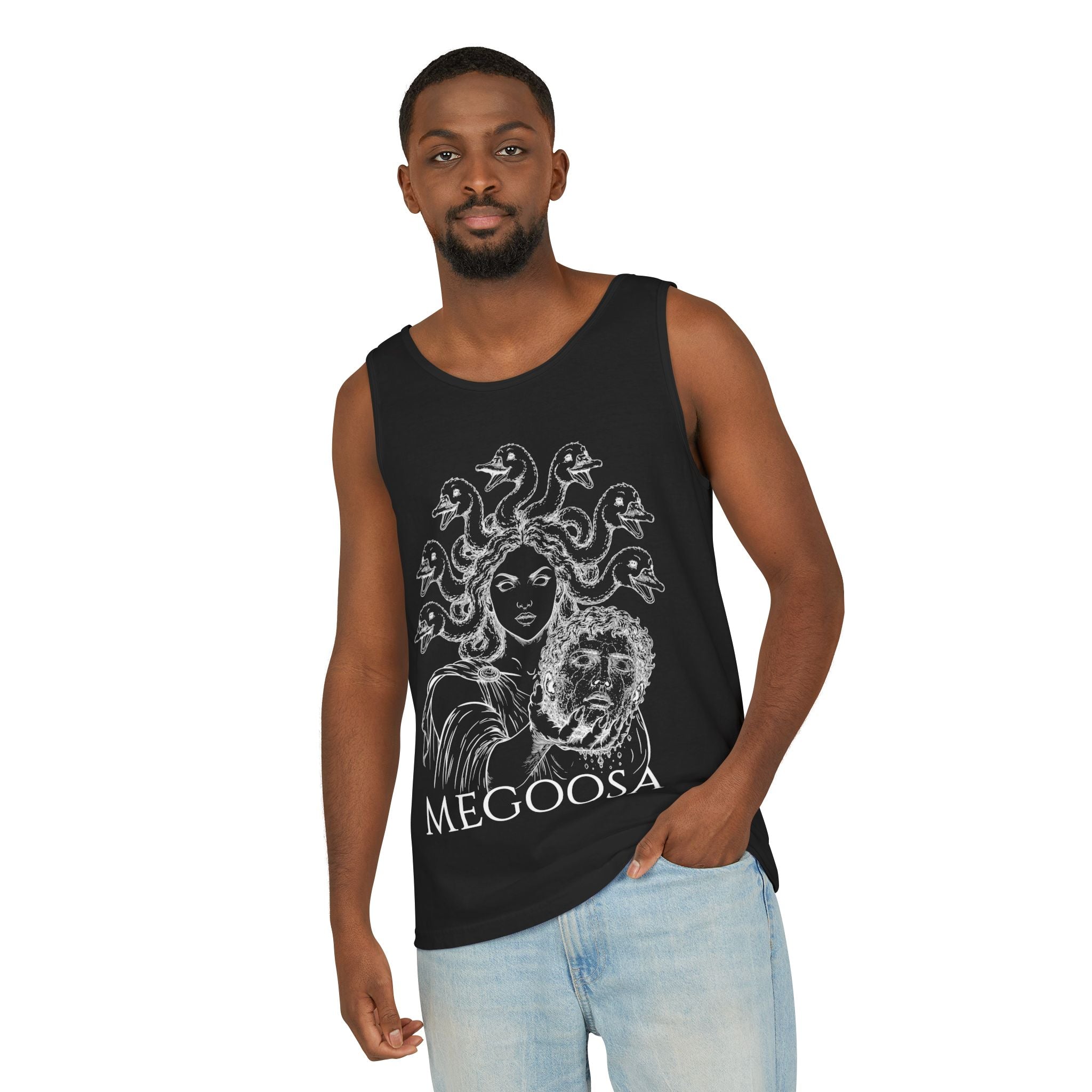 Unisex Garment-Dyed Tank Top (Black)