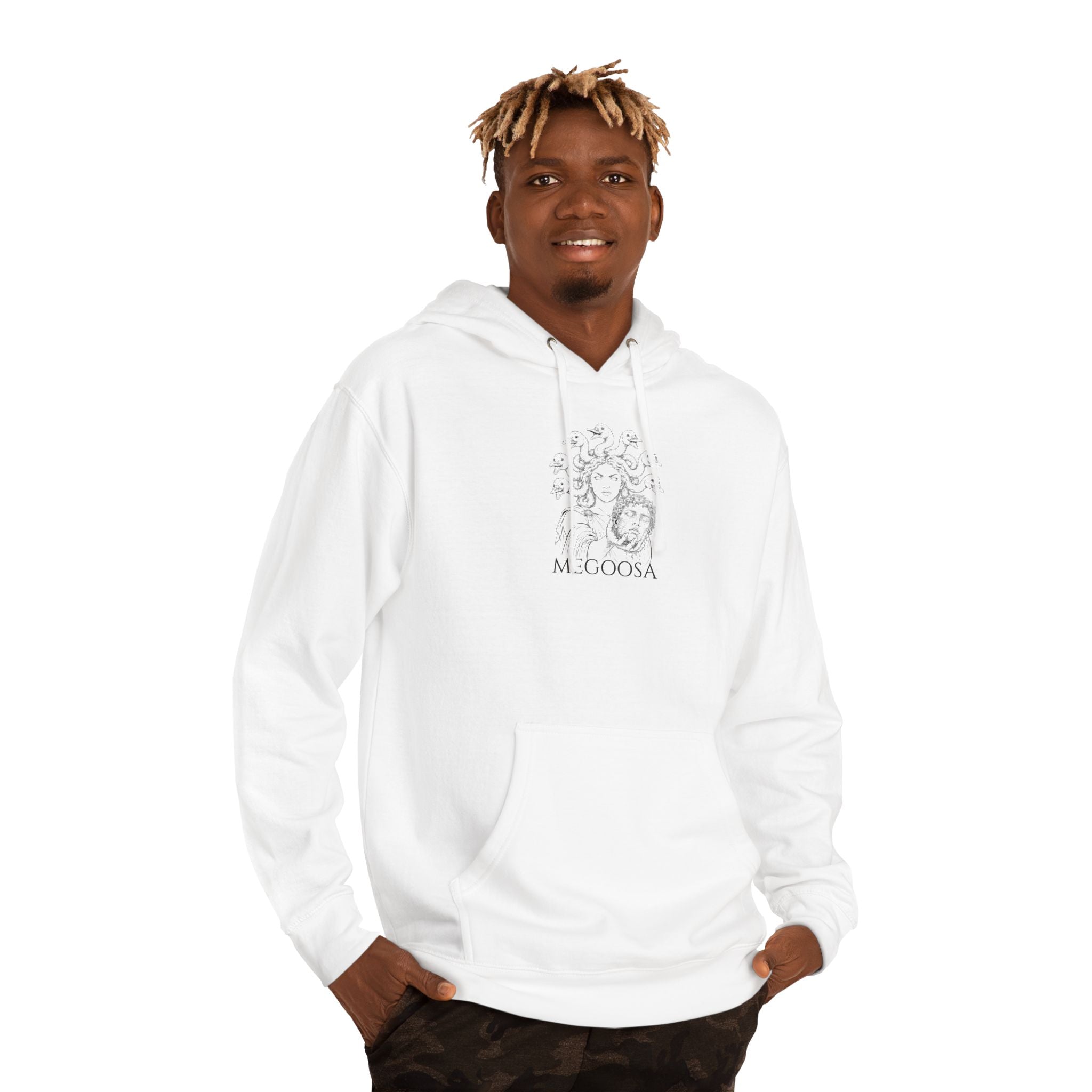 Unisex Hooded Sweatshirt (White / Pink)